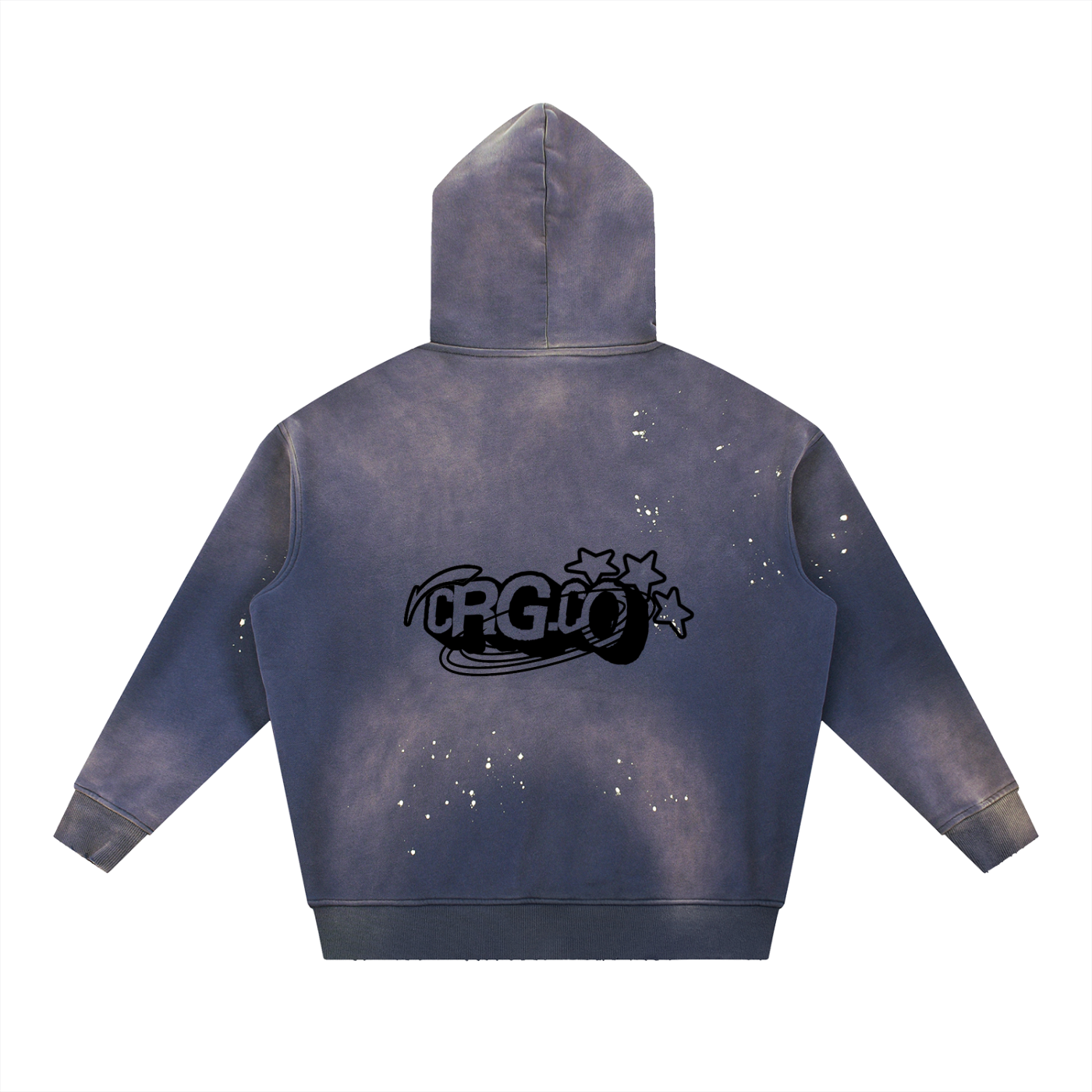 Vintage Washed Frayed Fleece Hoodie