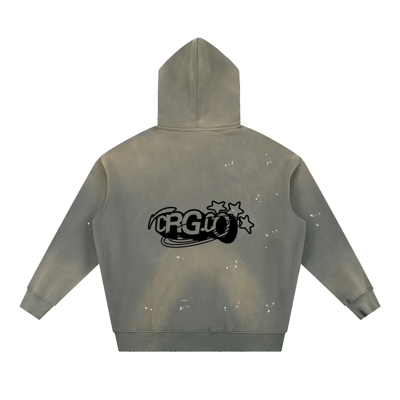 Vintage Washed Frayed Fleece Hoodie