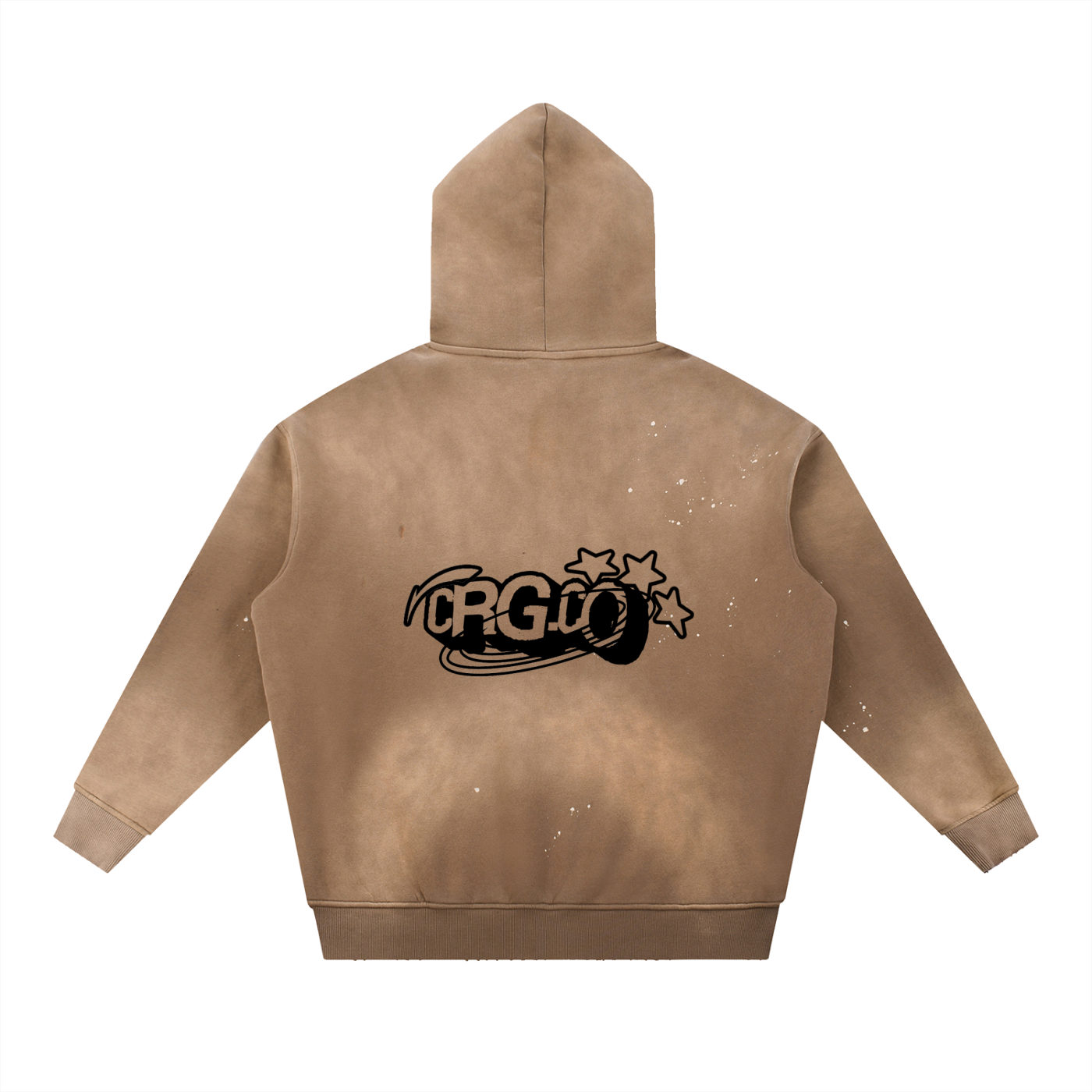 Vintage Washed Frayed Fleece Hoodie