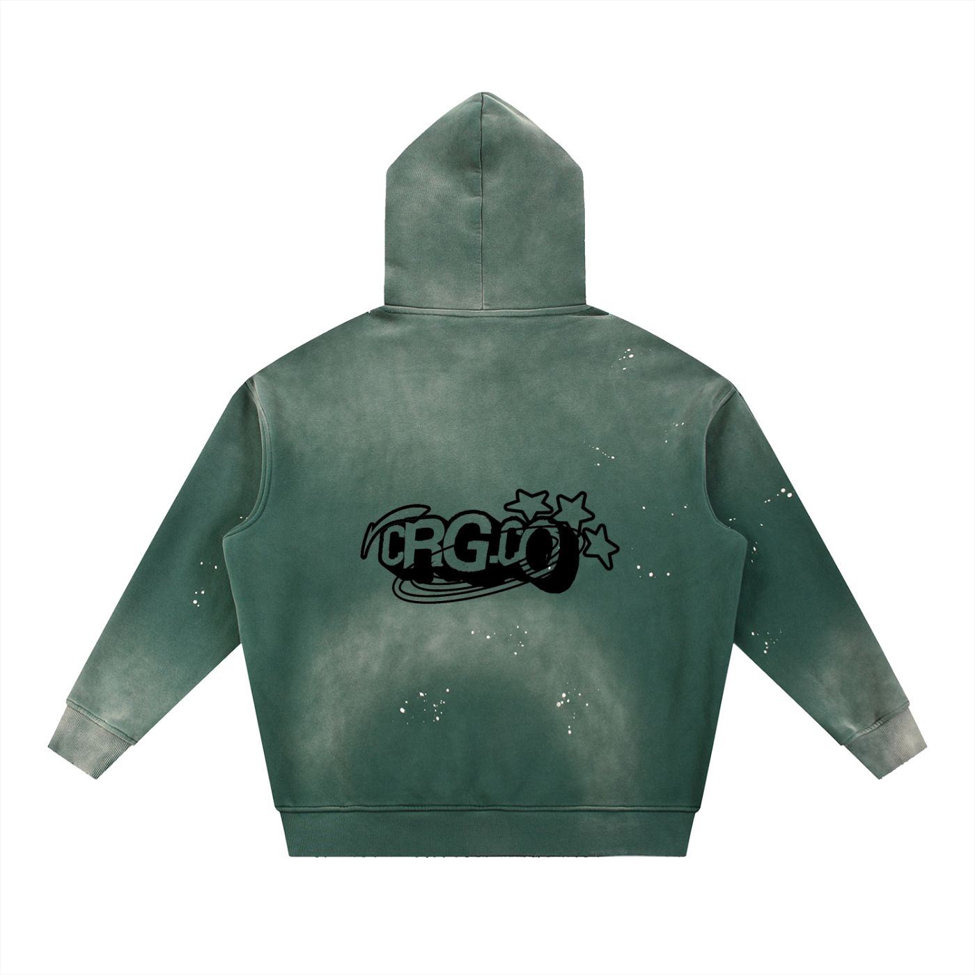 Vintage Washed Frayed Fleece Hoodie