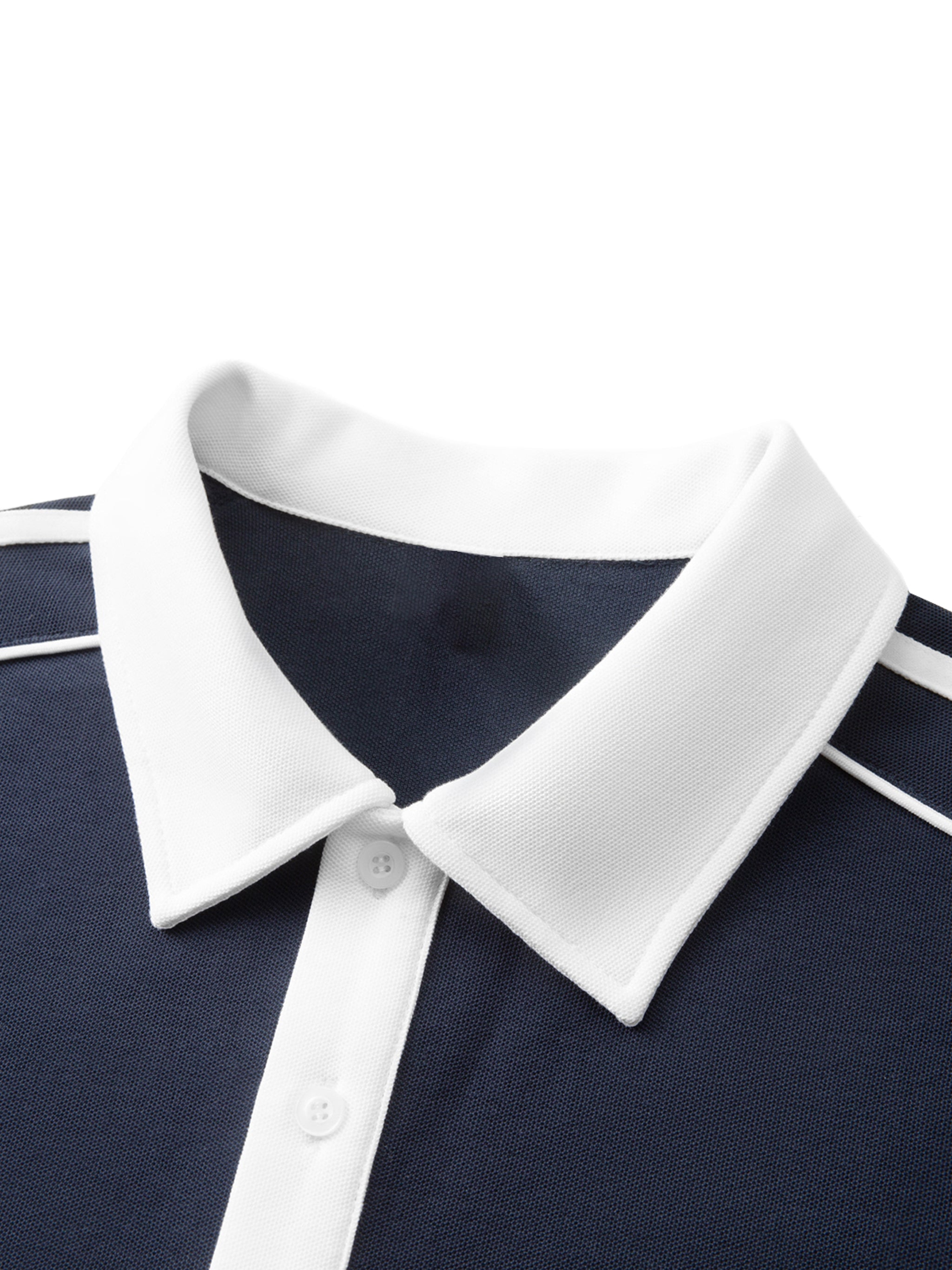 Contrast Collar Short-Sleeve Polo Shirt
