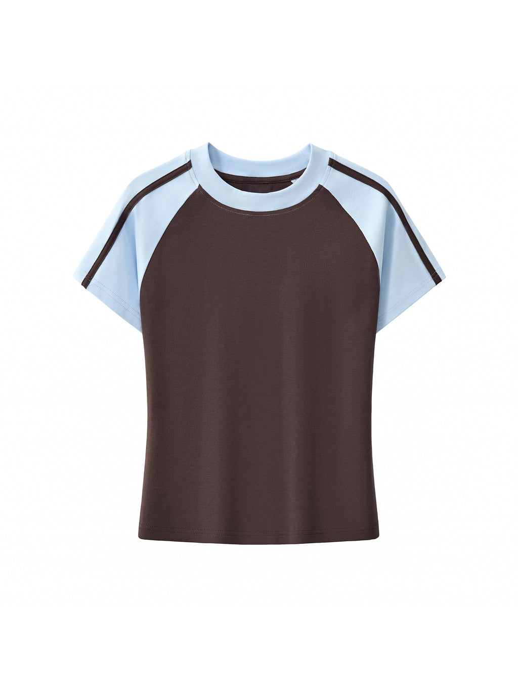 Contrast Stripes Bodycon Raglan  Sleeve T-Shirt