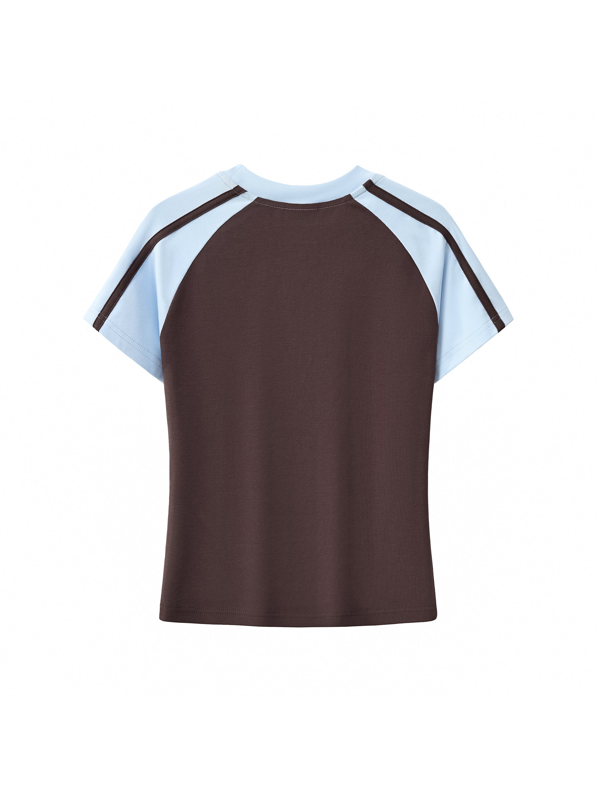 Contrast Stripes Bodycon Raglan  Sleeve T-Shirt